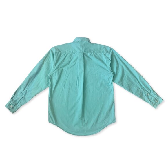 Ralph Lauren Dress Shirt Teal Polo Pony Horse Coastal Grandma Prep Academia - Picture 2 of 11